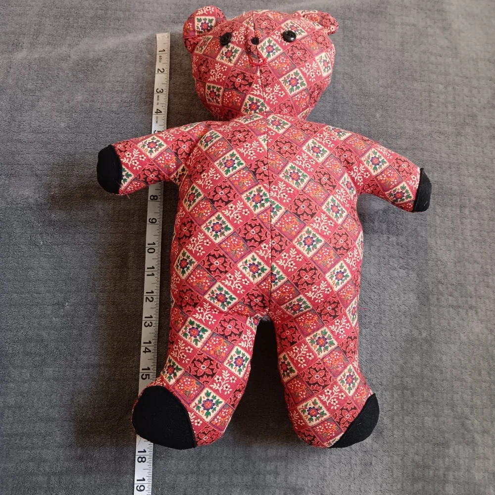 70s Handmade Vintage Cottagecore Plush Stuffed Animal Lot Bear & Elephant Whimsy